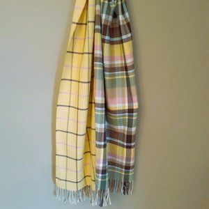 V. FRAAS Plaid Scarf Made in Germany  Fringed scarf